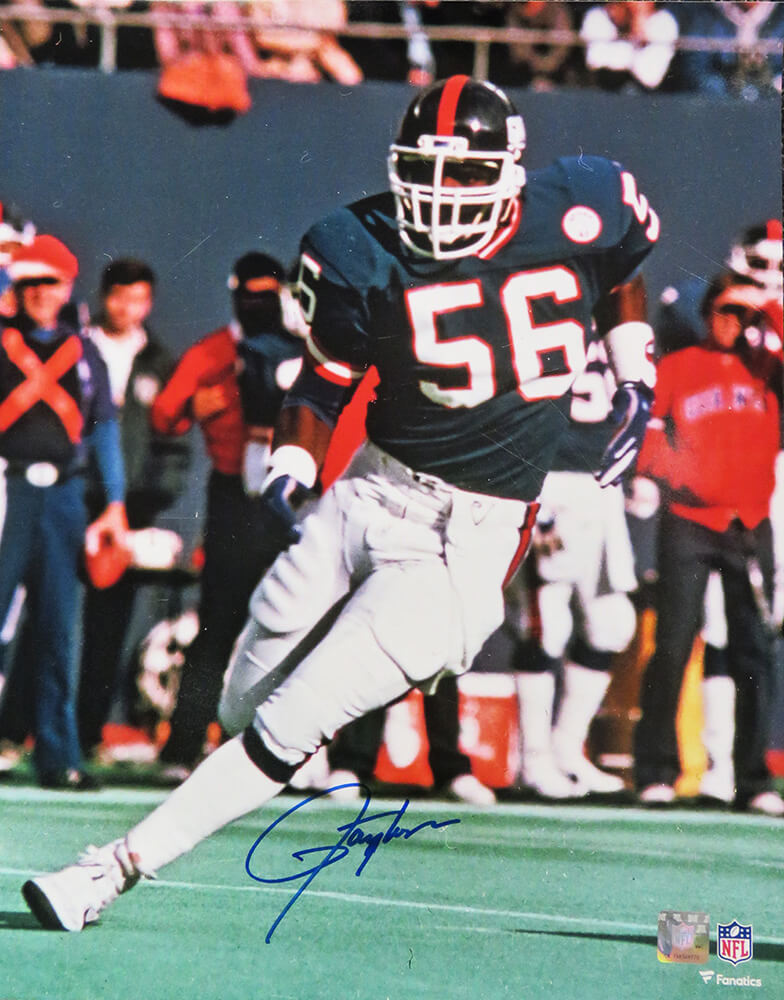 Lawrence Taylor Signed New York Giants Blue Jersey Action 16x20 Photo - TAY16P301 - Lawrence Taylor Signed New York Giants Blue Jersey Action 16x20 Photo product image