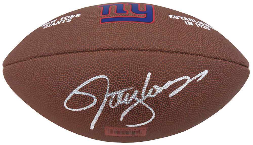 Lawrence Taylor Signed New York Giants Wilson Brown Logo Football - TAYFTB308 - Lawrence Taylor Signed New York Giants Wilson Brown Logo Football product image