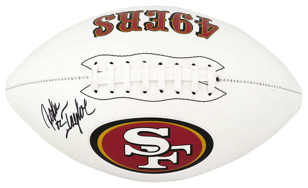 John Taylor Signed San Francisco 49ers Franklin White Logo Football - TAYFTB342 - John Taylor Signed San Francisco 49ers Franklin White Logo Football product image
