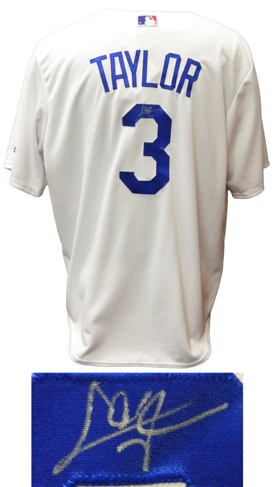 Chris Taylor Signed Los Angeles Dodgers White Majestic Replica Jersey - TAYJRY100 - Chris Taylor Signed Los Angeles Dodgers White Majestic Replica Jersey product image