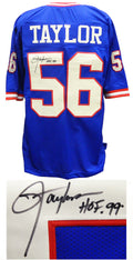 Lawrence Taylor Signed Blue Throwback Custom Football Jersey w/HOF'99 - TAYJRY304 - Lawrence Taylor Signed Blue Throwback Custom Football Jersey w/HOF'99 product image
