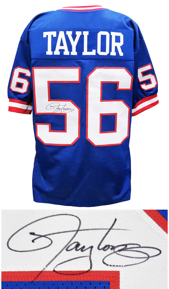 Lawrence Taylor Signed Blue Custom Football Jersey - TAYJRY305 - Lawrence Taylor Signed Blue Custom Football Jersey product image