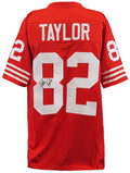 John Taylor Signed Red Custom Football Jersey - TAYJRY350 - John Taylor Signed Red Custom Football Jersey product image