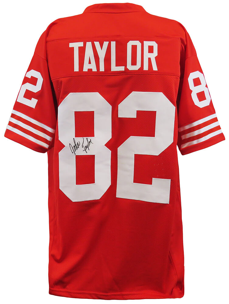 John Taylor Signed Red Custom Football Jersey - TAYJRY350 - John Taylor Signed Red Custom Football Jersey product image