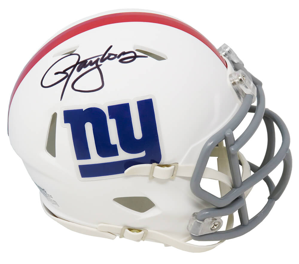 Lawrence Taylor Signed New York Giants Flat White Matte Riddell Speed Mini Helmet - TAYMIN324 - Lawrence Taylor Signed New York Giants Flat White Matte Riddell Speed Mini Helmet product image