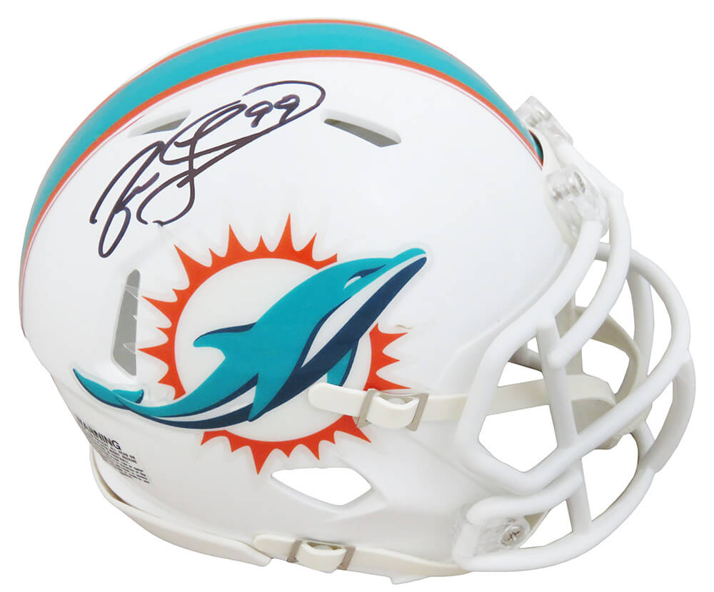 Jason Taylor Signed Miami Dolphins Riddell Speed Mini Helmet - TAYMIN340 - Jason Taylor Signed Miami Dolphins Riddell Speed Mini Helmet product image
