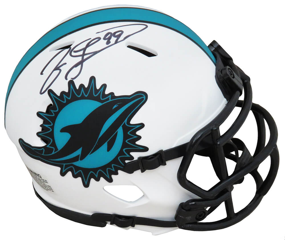 Jason Taylor Signed Miami Dolphins Lunar Eclipse White Matte Riddell Speed Mini Helmet - TAYMIN341 - Jason Taylor Signed Miami Dolphins Lunar Eclipse White Matte Riddell Speed Mini Helmet product image