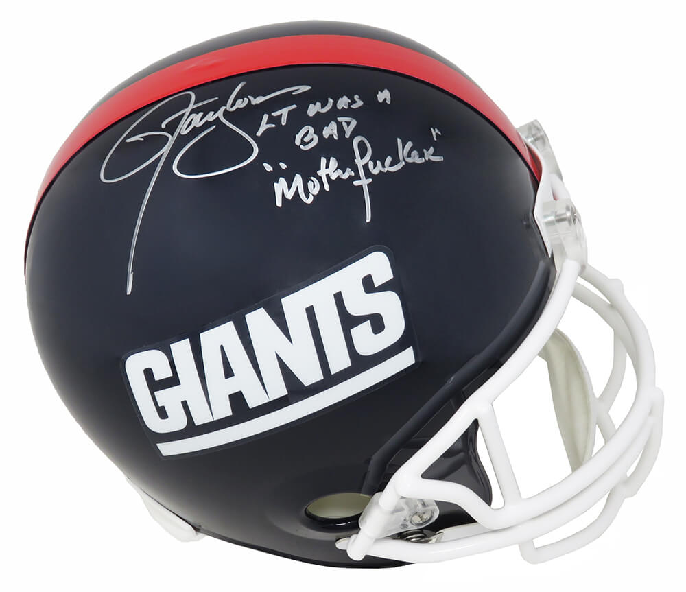 Lawrence Taylor Signed New York Giants Throwback Riddell Full Size Replica Helmet w/LT Was A Bad MotherF**ker - TAYREP316 - Lawrence Taylor Signed New York Giants Throwback Riddell Full Size Replica Helmet w/LT Was A Bad MotherF**ker product image