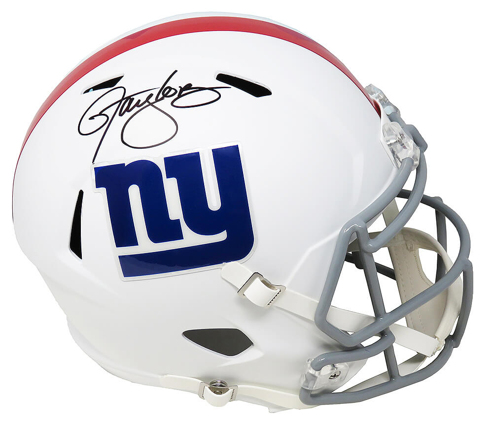 Lawrence Taylor Signed New York Giants Flat White Matte Riddell Full Size Speed Replica Helmet - TAYREP317 - Lawrence Taylor Signed New York Giants Flat White Matte Riddell Full Size Speed Replica Helmet product image