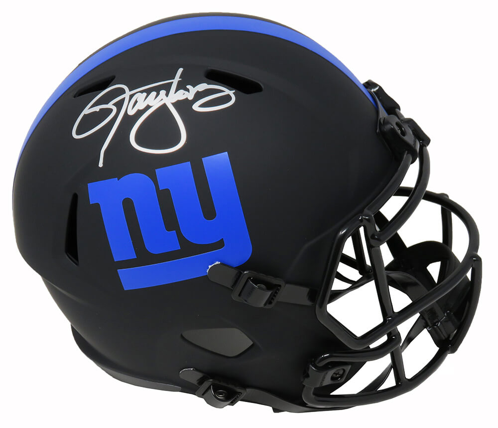Lawrence Taylor Signed New York Giants Eclipse Black Matte Riddell Full Size Speed Replica Helmet - TAYREP319 - Lawrence Taylor Signed New York Giants Eclipse Black Matte Riddell Full Size Speed Replica Helmet product image