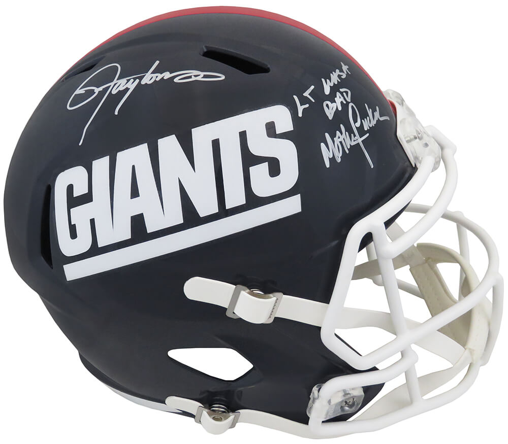 Lawrence Taylor Signed New York Giants Throwback Riddell Full Size Speed Replica Helmet w/LT Was A Bad MotherF*^cker - TAYREP327 - Lawrence Taylor Signed New York Giants Throwback Riddell Full Size Speed Replica Helmet w/LT Was A Bad MotherF*^cker product image