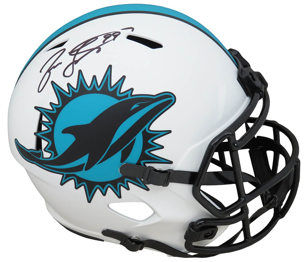 Jason Taylor Signed Miami Dolphins Lunar Eclipse White Matte Riddell Full Size Speed Replica Helmet - TAYREP331 - Jason Taylor Signed Miami Dolphins Lunar Eclipse White Matte Riddell Full Size Speed Replica Helmet product image