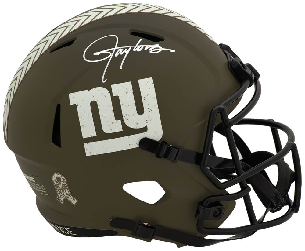 Lawrence Taylor Signed New York Giants SALUTE Riddell Full Size Speed Replica Helmet - TAYREP360 - Lawrence Taylor Signed New York Giants SALUTE Riddell Full Size Speed Replica Helmet product image