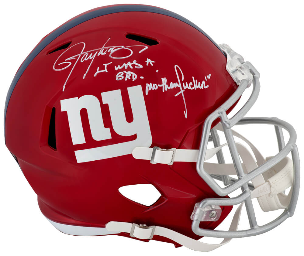 Lawrence Taylor Signed New York Giants FLASH Riddell Full Size Speed Replica Helmet w/LT Bad MFer - TAYREP361 - Lawrence Taylor Signed New York Giants FLASH Riddell Full Size Speed Replica Helmet w/LT Bad MFer product image