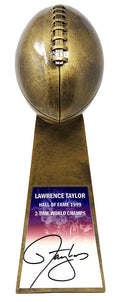 Lawrence Taylor Signed Football World Champion 15 Inch Replica Gold Trophy - TAYTRO302 - Lawrence Taylor Signed Football World Champion 15 Inch Replica Gold Trophy product image