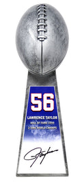 Lawrence Taylor Signed Football World Champion 15 Inch Replica Silver Trophy With #56 Sticker - TAYTRO303 - Lawrence Taylor Signed Football World Champion 15 Inch Replica Silver Trophy With #56 Sticker product image