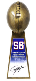 Lawrence Taylor Signed Football World Champion 15 Inch Replica Gold Trophy With #56 Sticker - TAYTRO304 - Lawrence Taylor Signed Football World Champion 15 Inch Replica Gold Trophy With #56 Sticker product image