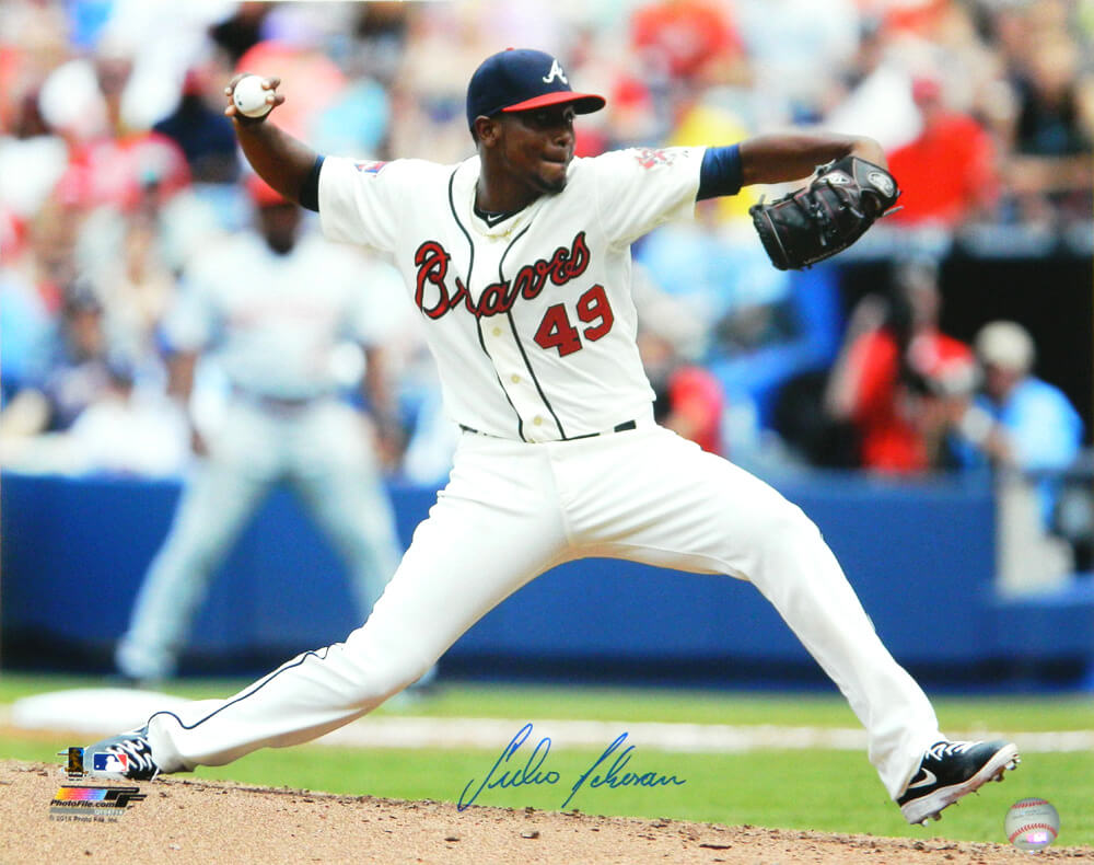 Julio Teheran Signed Atlanta Braves Pitching Action 16x20 Photo - TEH16P100 - Julio Teheran Signed Atlanta Braves Pitching Action 16x20 Photo product image