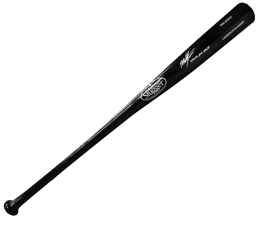 Miguel Tejada Signed Louisville Slugger Pro Stock Black Baseball Bat w/2002 AL MVP - TEJBAT100 - Miguel Tejada Signed Louisville Slugger Pro Stock Black Baseball Bat w/2002 AL MVP product image