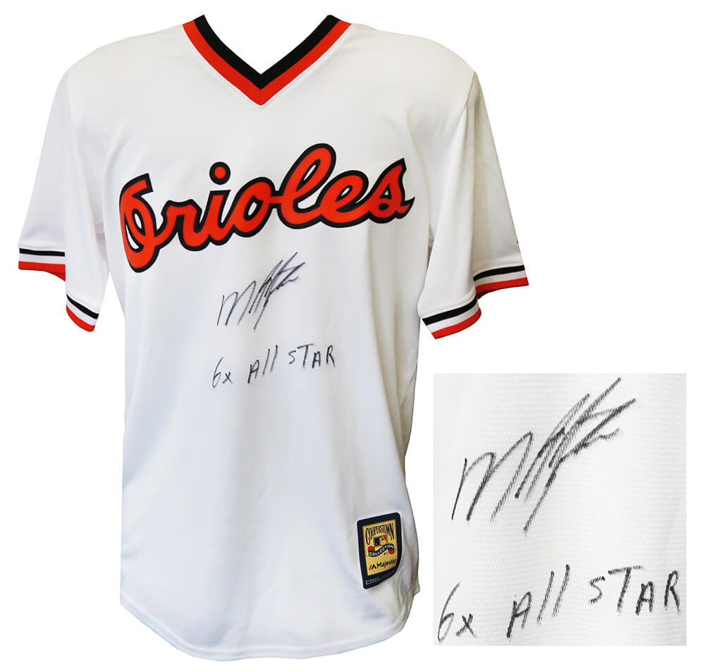 Miguel Tejada Signed Baltimore Orioles Majestic Coopertown Collection White Replica Jersey w/6x All Star - TEJJRY100 - Miguel Tejada Signed Baltimore Orioles Majestic Coopertown Collection White Replica Jersey w/6x All Star product image