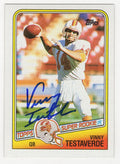 Vinny Testaverde Signed Tampa Bay Buccaneers 1988 Topps Football Rookie Card #352 - TESCAR302 - Vinny Testaverde Signed Tampa Bay Buccaneers 1988 Topps Football Rookie Card #352 product image