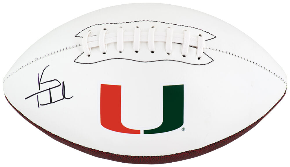 Vinny Testaverde Signed Miami Hurricanes Logo Brands White Logo Football - TESFTB306 - Vinny Testaverde Signed Miami Hurricanes Logo Brands White Logo Football product image