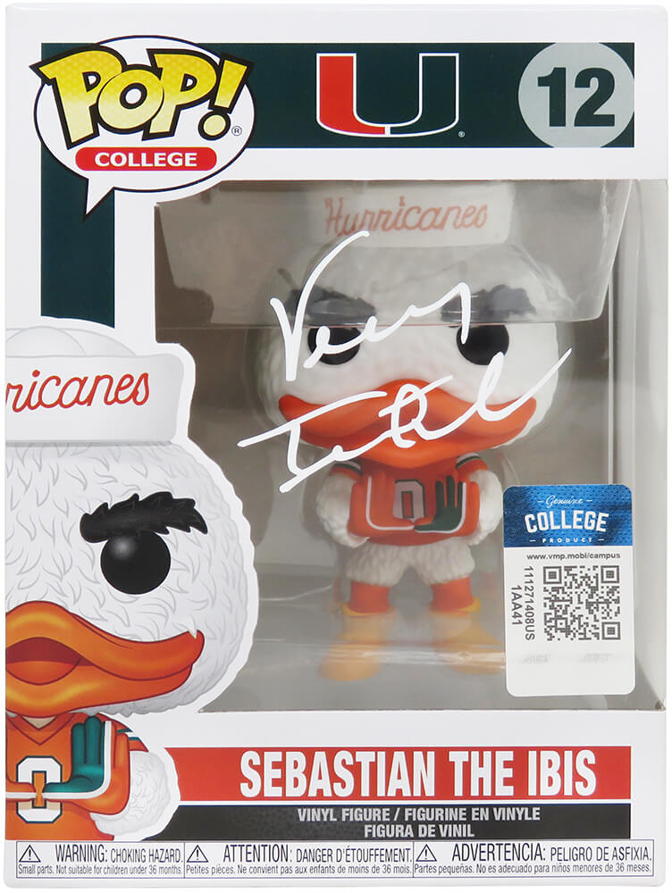 Vinny Testaverde Signed Miami Hurricanes NCAA Mascot Funko Pop Doll #12 - TESFUN300 - Vinny Testaverde Signed Miami Hurricanes NCAA Mascot Funko Pop Doll #12 product image