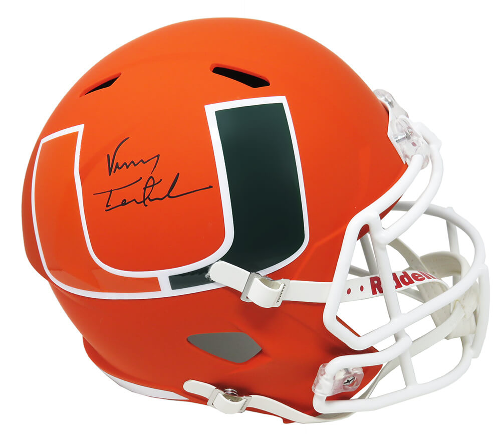 Vinny Testaverde Signed Miami Hurricanes AMP Alternate Riddell Full Size Replica Speed Helmet - TESREP301 - Vinny Testaverde Signed Miami Hurricanes AMP Alternate Riddell Full Size Replica Speed Helmet product image