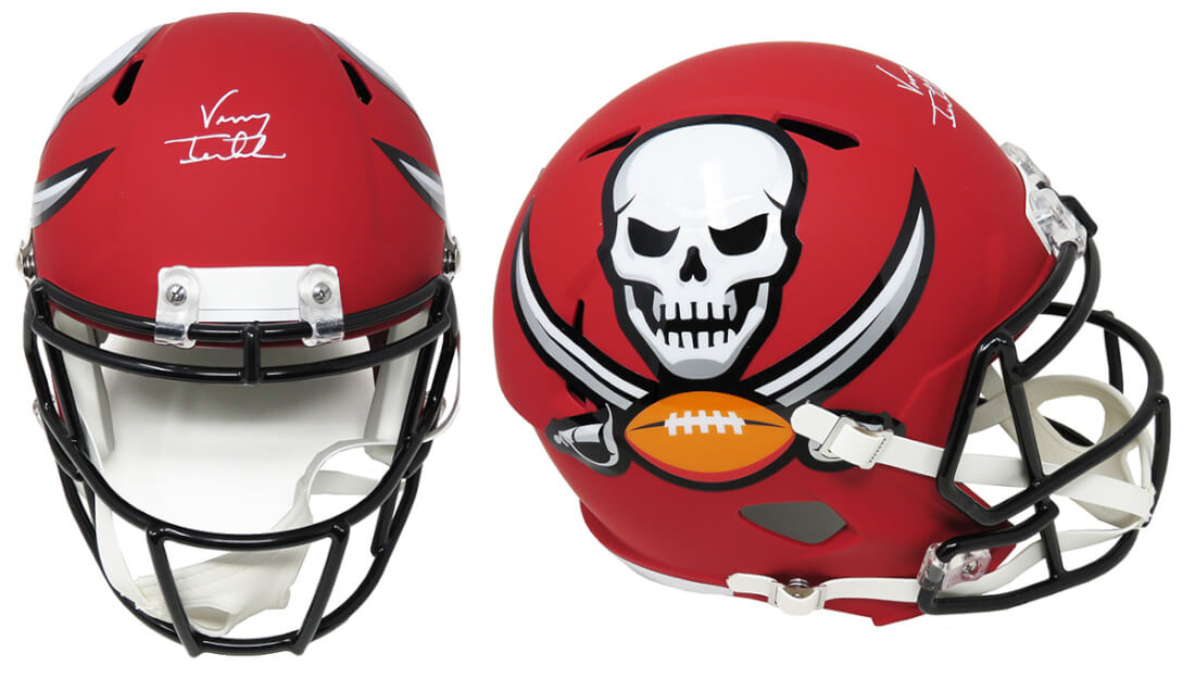 Vinny Testaverde Signed Tampa Bay Buccaneers AMP Alternate Riddell Full Size Replica Speed Helmet - TESREP302 - Vinny Testaverde Signed Tampa Bay Buccaneers AMP Alternate Riddell Full Size Replica Speed Helmet product image