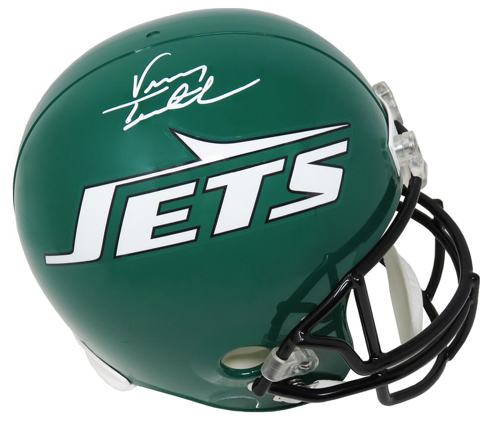 Vinny Testaverde Signed New York Jets Throwback Riddell Full Size Replica Helmet - TESREP304 - Vinny Testaverde Signed New York Jets Throwback Riddell Full Size Replica Helmet product image