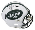 Vinny Testaverde Signed New York Jets White T/B Riddell Full Size Speed Replica Helmet w/Monday Night Miracle 10-23-00 - TESREP311 - Vinny Testaverde Signed New York Jets White T/B Riddell Full Size Speed Replica Helmet w/Monday Night Miracle 10-23-00 product image