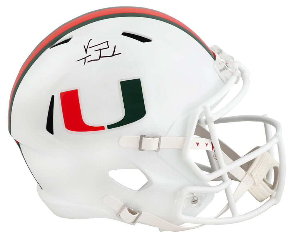 Vinny Testaverde Signed Miami Hurricanes Riddell Full Size Speed Replica Helmet - TESREP319 - Vinny Testaverde Signed Miami Hurricanes Riddell Full Size Speed Replica Helmet product image