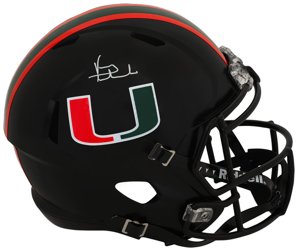 Vinny Testaverde Signed Miami Hurricanes Black Riddell Full Size Speed Replica Helmet - TESREP322 - Vinny Testaverde Signed Miami Hurricanes Black Riddell Full Size Speed Replica Helmet product image