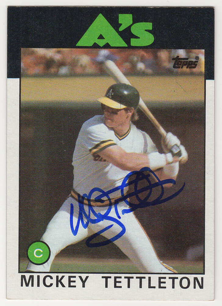 Mickey Tettleton Signed Oakland A's 1986 Topps Rookie Baseball Card #457 - TETCAR100 - Mickey Tettleton Signed Oakland A's 1986 Topps Rookie Baseball Card #457 product image