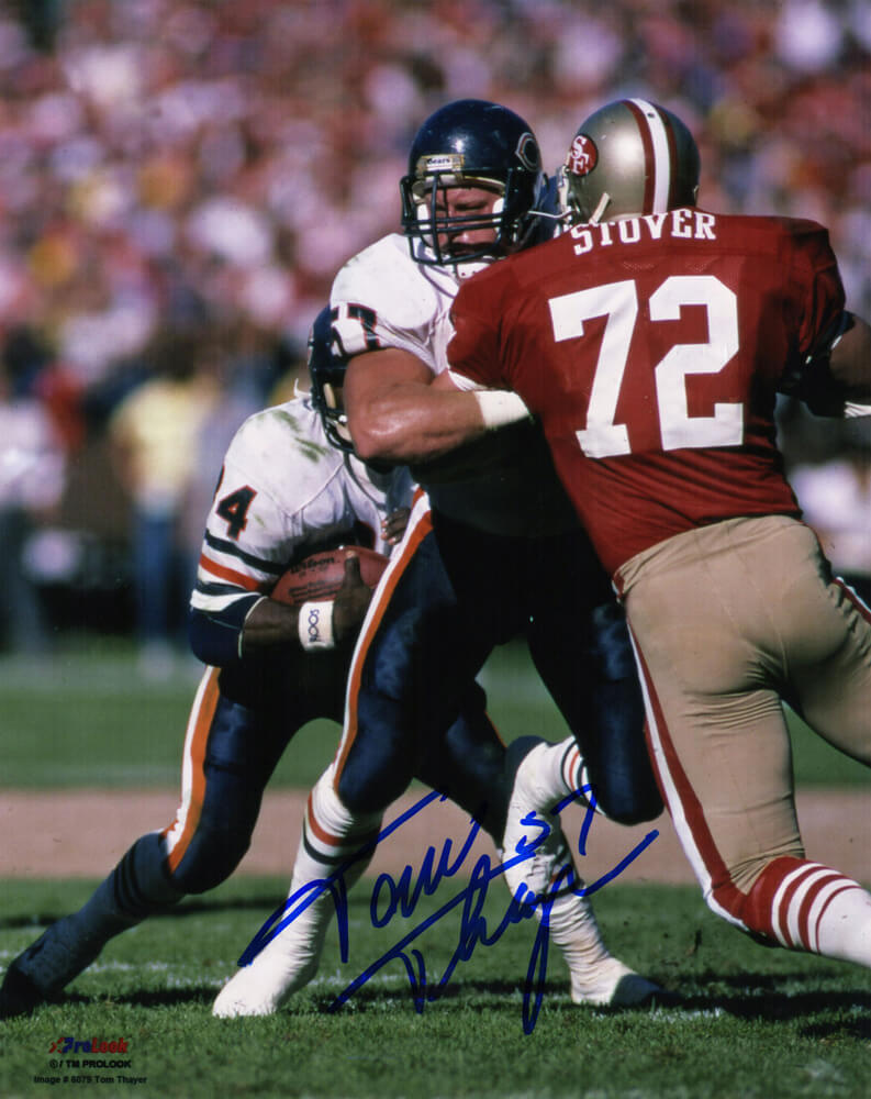 Tom Thayer Signed Chicago Bears Blocking Action 8x10 Photo - THA08P302 - Tom Thayer Signed Chicago Bears Blocking Action 8x10 Photo product image