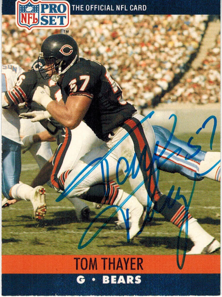 Tom Thayer Signed Bears 1990 Pro Set Rookie Card #448 - THACAR301 - Tom Thayer Signed Bears 1990 Pro Set Rookie Card #448 product image