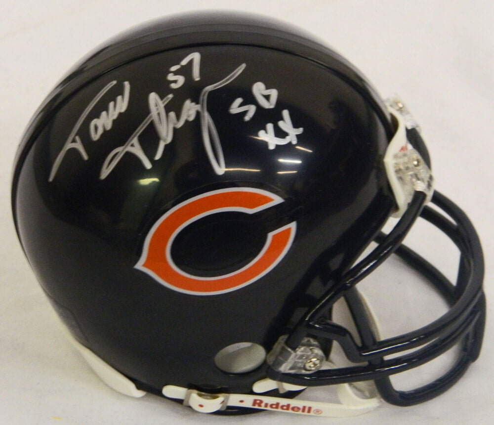 Tom Thayer Signed Bears Riddell Replica Mini Helmet w/SB XX - THAMIN300 - Tom Thayer Signed Bears Riddell Replica Mini Helmet w/SB XX product image
