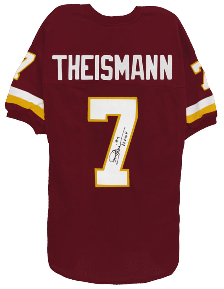 Joe Theismann Signed Red Throwback Custom Jersey w/83 MVP - THEJRY300 - Joe Theismann Signed Red Throwback Custom Jersey w/83 MVP product image