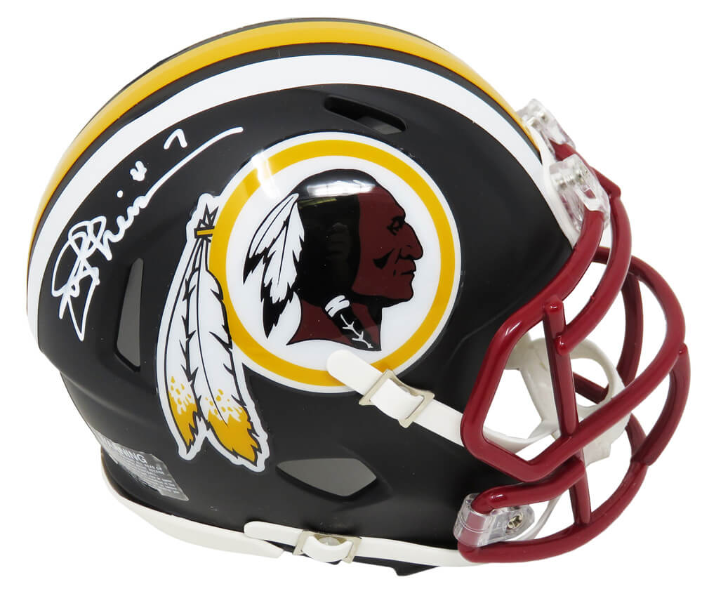 Joe Theismann Signed Washington Redskins Flat Black Matte Riddell Speed Mini Helmet - THEMIN304 - Joe Theismann Signed Washington Redskins Flat Black Matte Riddell Speed Mini Helmet product image