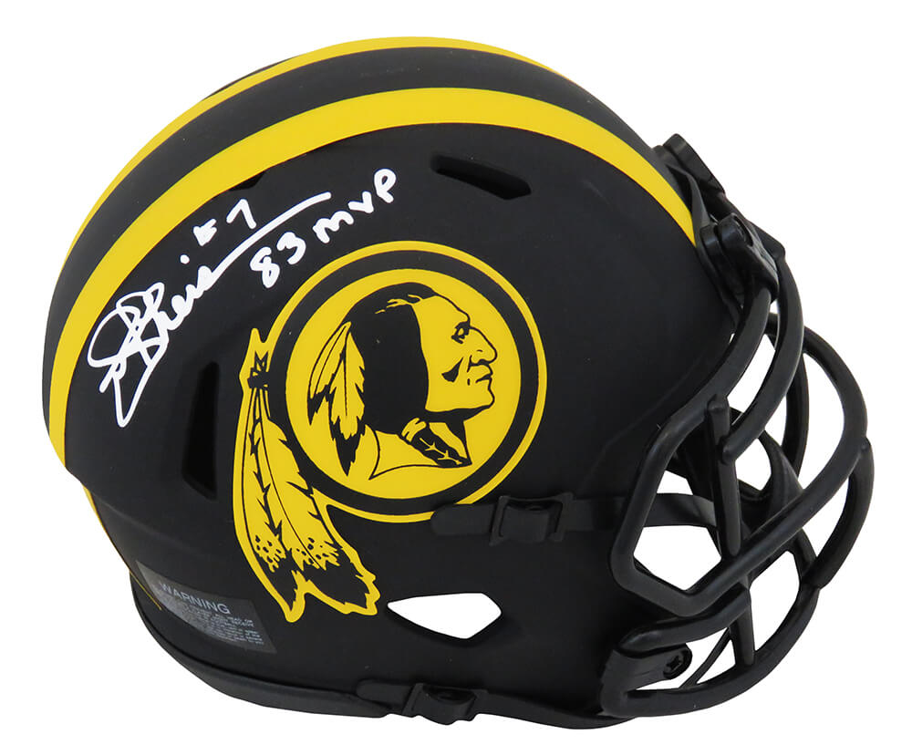 Joe Theismann Signed Washington Redskins Eclipse Black Matte Riddell Speed Mini Helmet w/83 MVP - THEMIN307 - Joe Theismann Signed Washington Redskins Eclipse Black Matte Riddell Speed Mini Helmet w/83 MVP product image