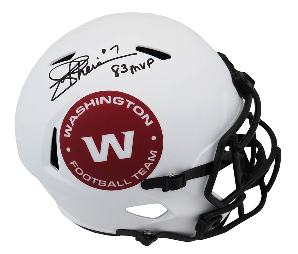 Joe Theismann Signed Washington Football Team Lunar Eclipse White Matte Riddell Full Size Speed Replica Helmet w/83 MVP - THEREP305 - Joe Theismann Signed Washington Football Team Lunar Eclipse White Matte Riddell Full Size Speed Replica Helmet w/83 MVP product image