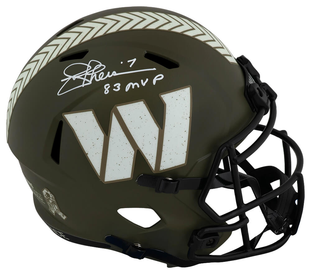 Joe Theismann Signed Washington Commanders SALUTE Riddell Full Size Speed Replica Helmet w/83 MVP - THEREP308 - Joe Theismann Signed Washington Commanders SALUTE Riddell Full Size Speed Replica Helmet w/83 MVP product image
