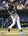 Frank Thomas Signed Chicago White Sox Black Jersey Swinging Action 8x10 Photo - THO08P106 - Frank Thomas Signed Chicago White Sox Black Jersey Swinging Action 8x10 Photo product image