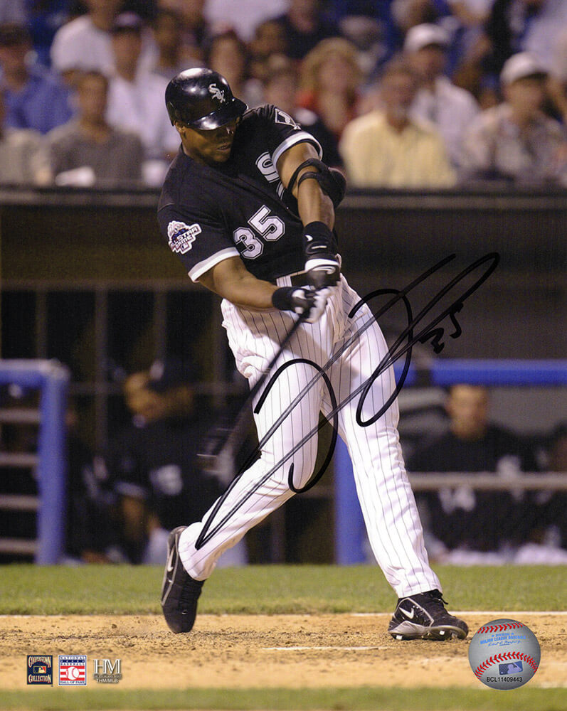 Frank Thomas Signed White Sox Black Jersey Swinging 8x10 Photo - THO08P108 - Frank Thomas Signed White Sox Black Jersey Swinging 8x10 Photo product image