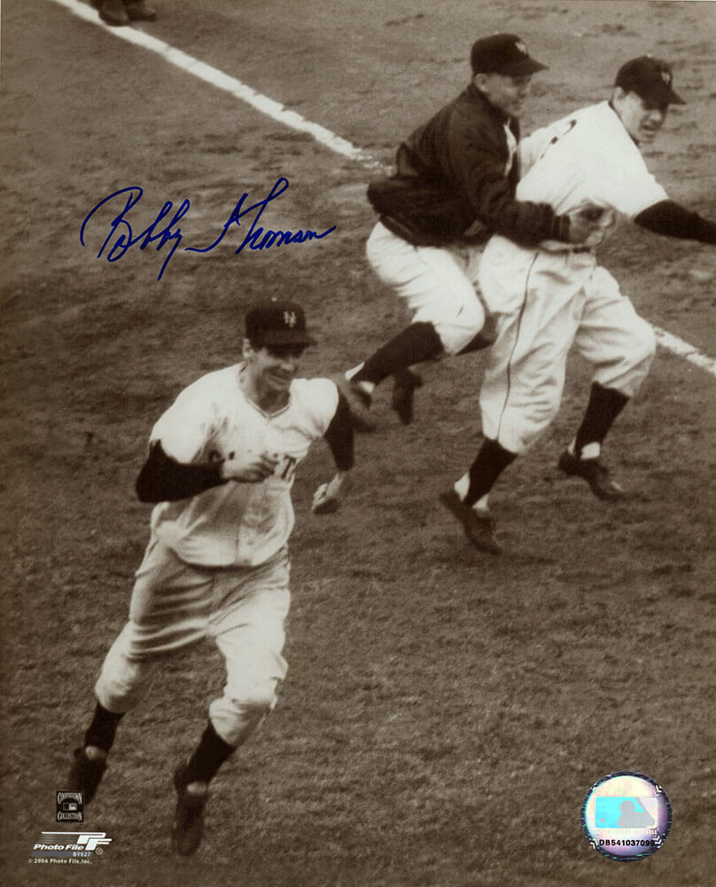 Bobby Thomson Signed Giants Shot Heard Around World HR Rounding Bases 8x10 Photo - THO08P130TW - Bobby Thomson Signed Giants Shot Heard Around World HR Rounding Bases 8x10 Photo product image