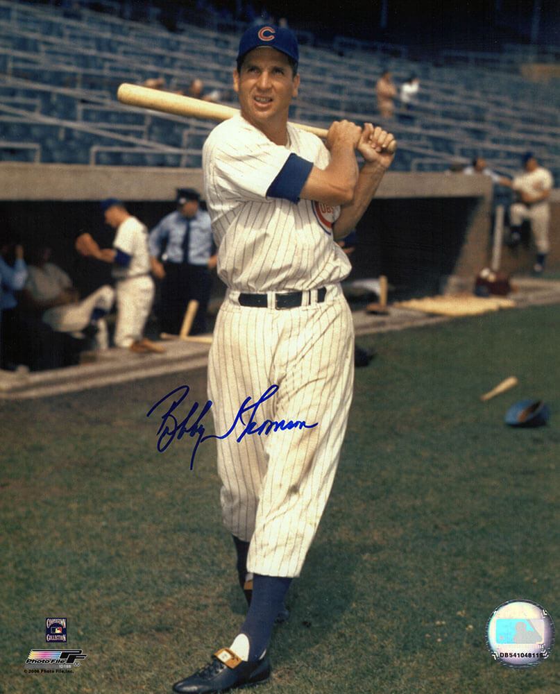 Bobby Thomson Signed Chicago Cubs Swinging Pose 8x10 Photo - THO08P132TW - Bobby Thomson Signed Chicago Cubs Swinging Pose 8x10 Photo product image