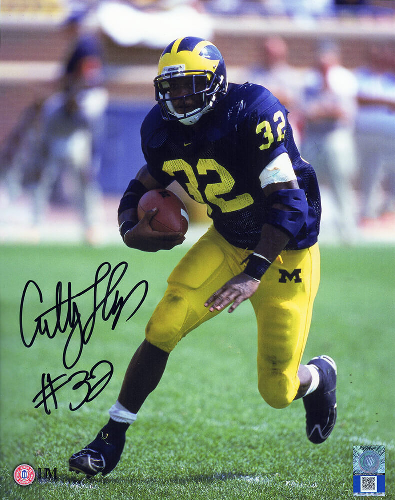Anthony Thomas Signed Michigan Wolverines Navy Jersey Action 8x10 Photo - THO08P336 - Anthony Thomas Signed Michigan Wolverines Navy Jersey Action 8x10 Photo product image