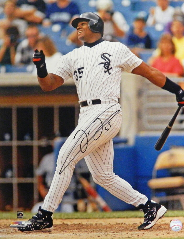 Frank Thomas Signed Chicago White Sox Swinging Action 16x20 Photo - THO16P109 - Frank Thomas Signed Chicago White Sox Swinging Action 16x20 Photo product image