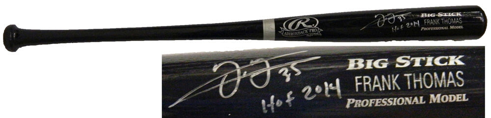 Frank Thomas Signed Rawlings Name-Engraved Black Big Stick Bat w/HOF 2014 - THOBAT103 - Frank Thomas Signed Rawlings Name-Engraved Black Big Stick Bat w/HOF 2014 product image
