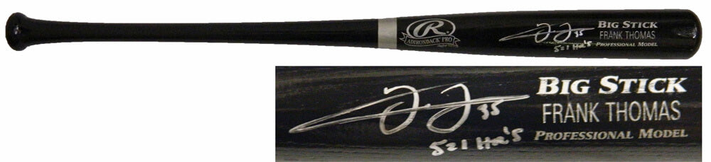 Frank Thomas Signed Rawlings Black Big Stick Name-Engraved Bat w/521 HRs - THOBAT105 - Frank Thomas Signed Rawlings Black Big Stick Name-Engraved Bat w/521 HRs product image